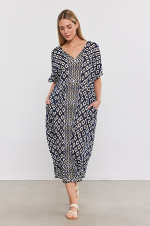 ODESSA PRINTED COTTON KAFTAN DRESS – Velvet by Graham & Spencer