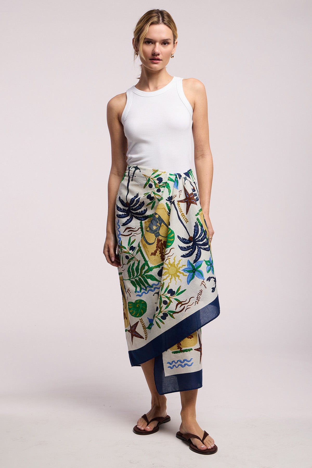 Home Robi ROBI PRINTED COTTON VOILE SARONG – Velvet by Graham & Spencer