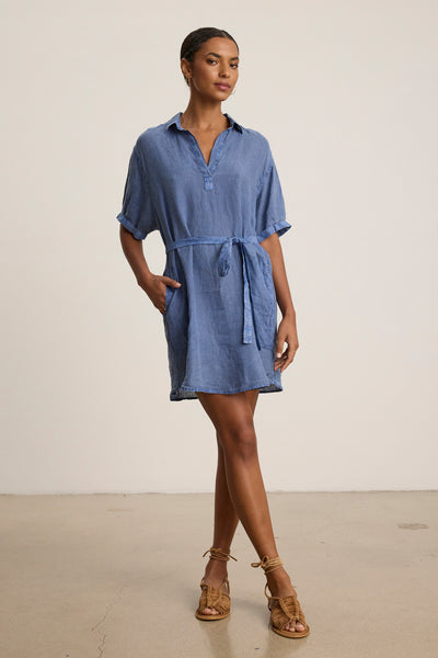 STELLA WOVEN LINEN MINI DRESS Velvet by Graham & Spencer STELLA WOVEN LINEN MINI DRESS Velvet by Graham & Spencer