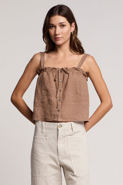 IZZIE WOVEN LINEN BUTTON FRONT TANK TOP – Velvet by Graham & Spencer