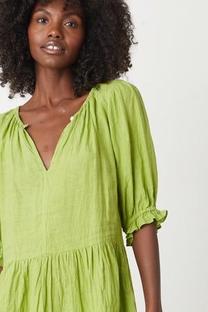KAILANI WOVEN LINEN PUFF SLEEVE DRESS Velvet by Graham & Spencer KAILANI WOVEN LINEN PUFF SLEEVE DRESS Velvet by Graham & Spencer