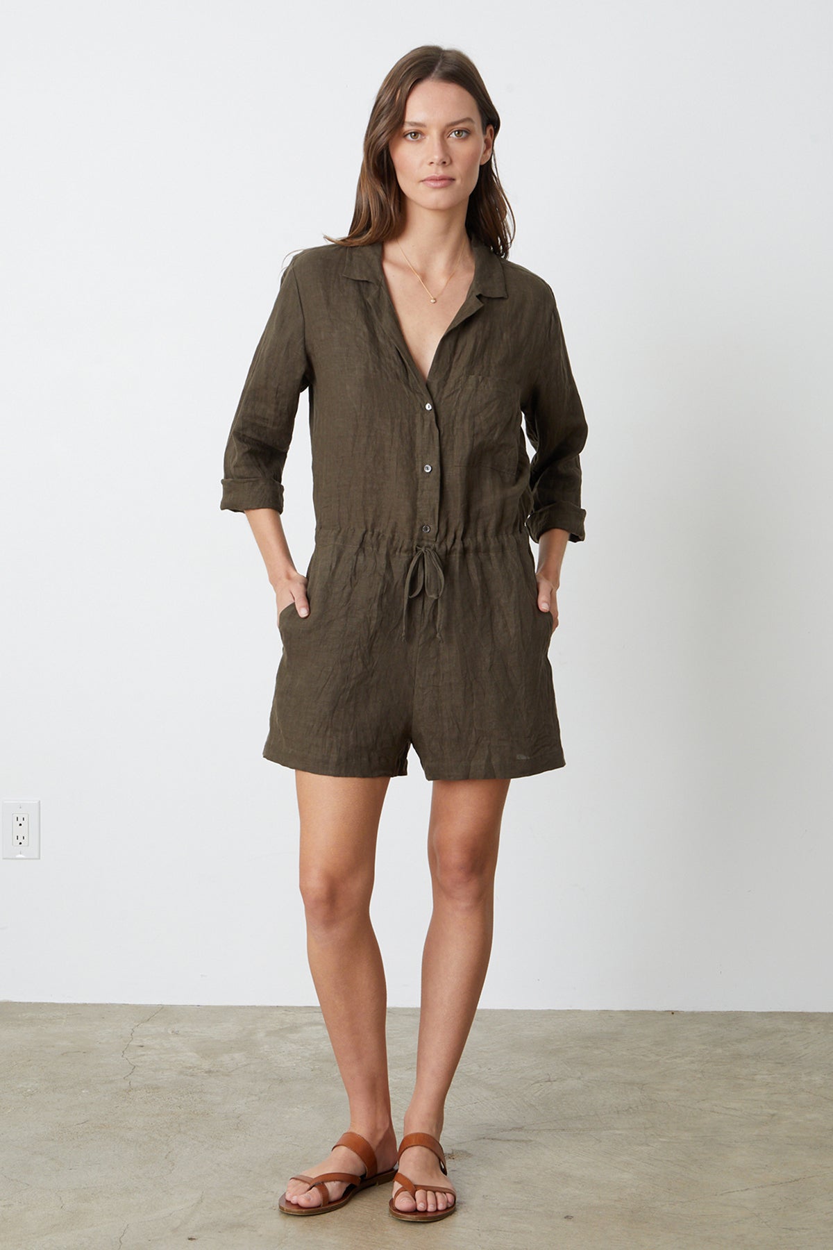 RUTH WOVEN LINEN BUTTON FRONT DRAWSTRING WAIST ROMPER – Velvet by ... RUTH WOVEN LINEN BUTTON FRONT DRAWSTRING WAIST ROMPER – Velvet by ...