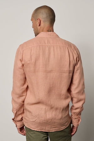 Benton Button-Up Shirt in bronze linen back