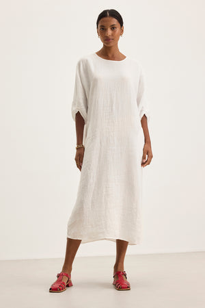 carmen midi dress Theia Carmen Short Sleeve Dress - Stargazer