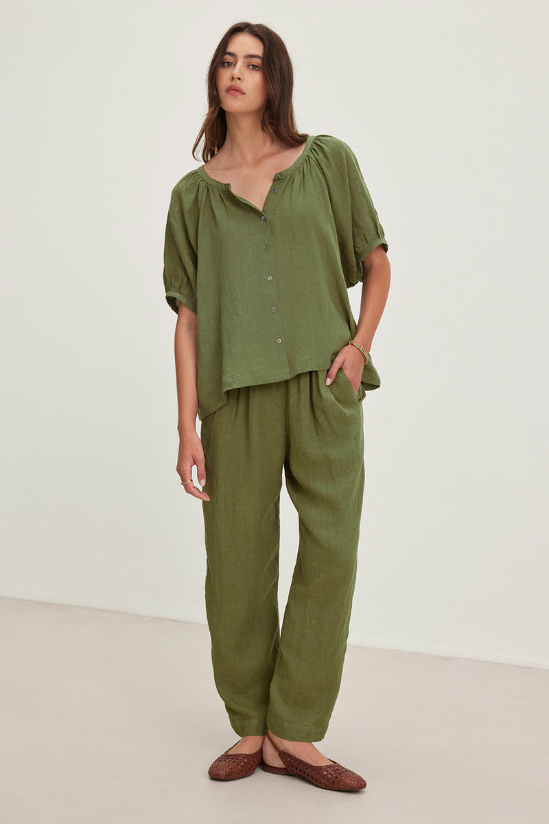 GINI WOVEN LINEN STRAIGHT LEG PANT – Velvet by Graham & Spencer GINI WOVEN LINEN STRAIGHT LEG PANT – Velvet by Graham & Spencer