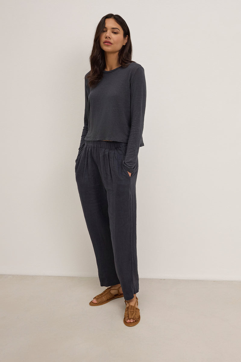 GINI WOVEN LINEN STRAIGHT LEG PANT – Velvet by Graham & Spencer