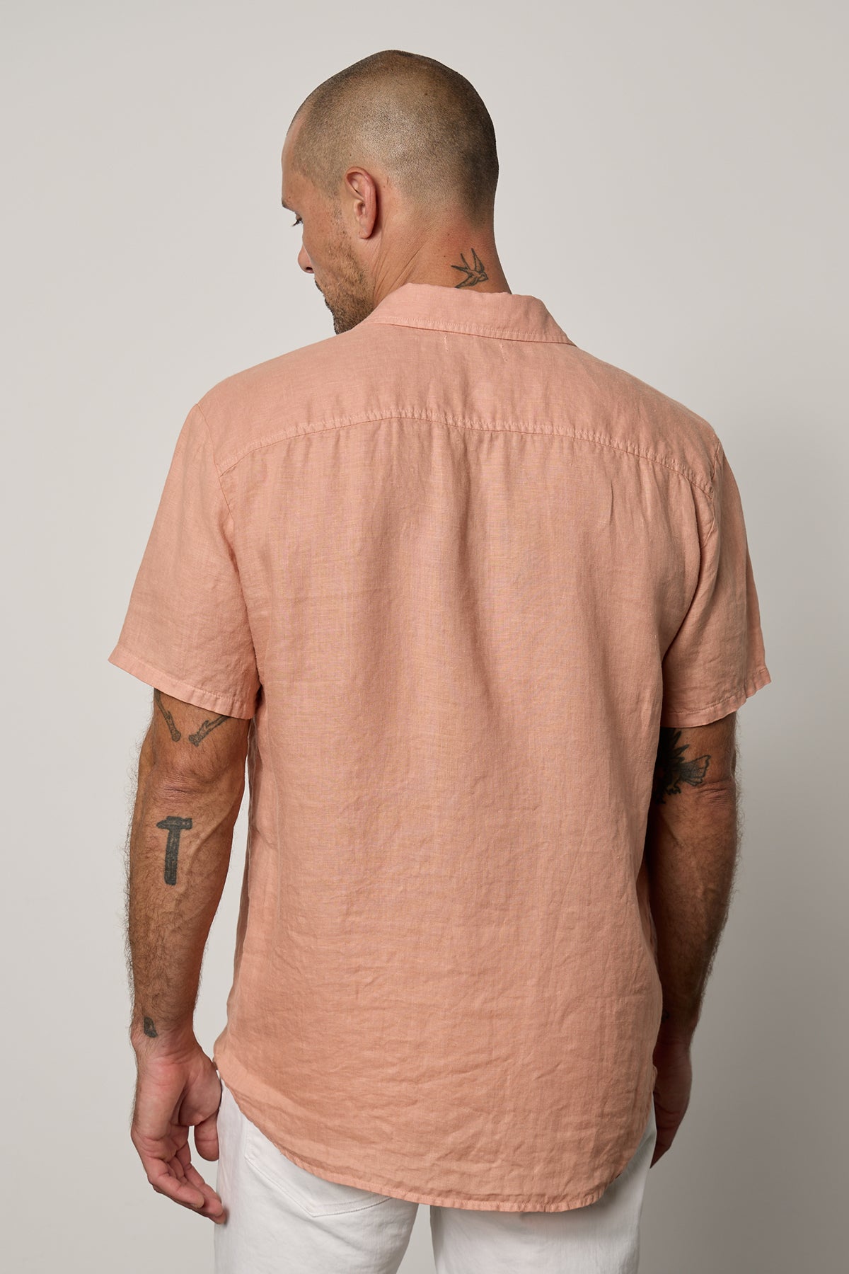 Mackie Button-Up Shirt in bronze with white denim back-26343177650369