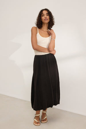 RACHELLE WOVEN LINEN BUBBLE HEM SKIRT – Velvet by Graham & Spencer