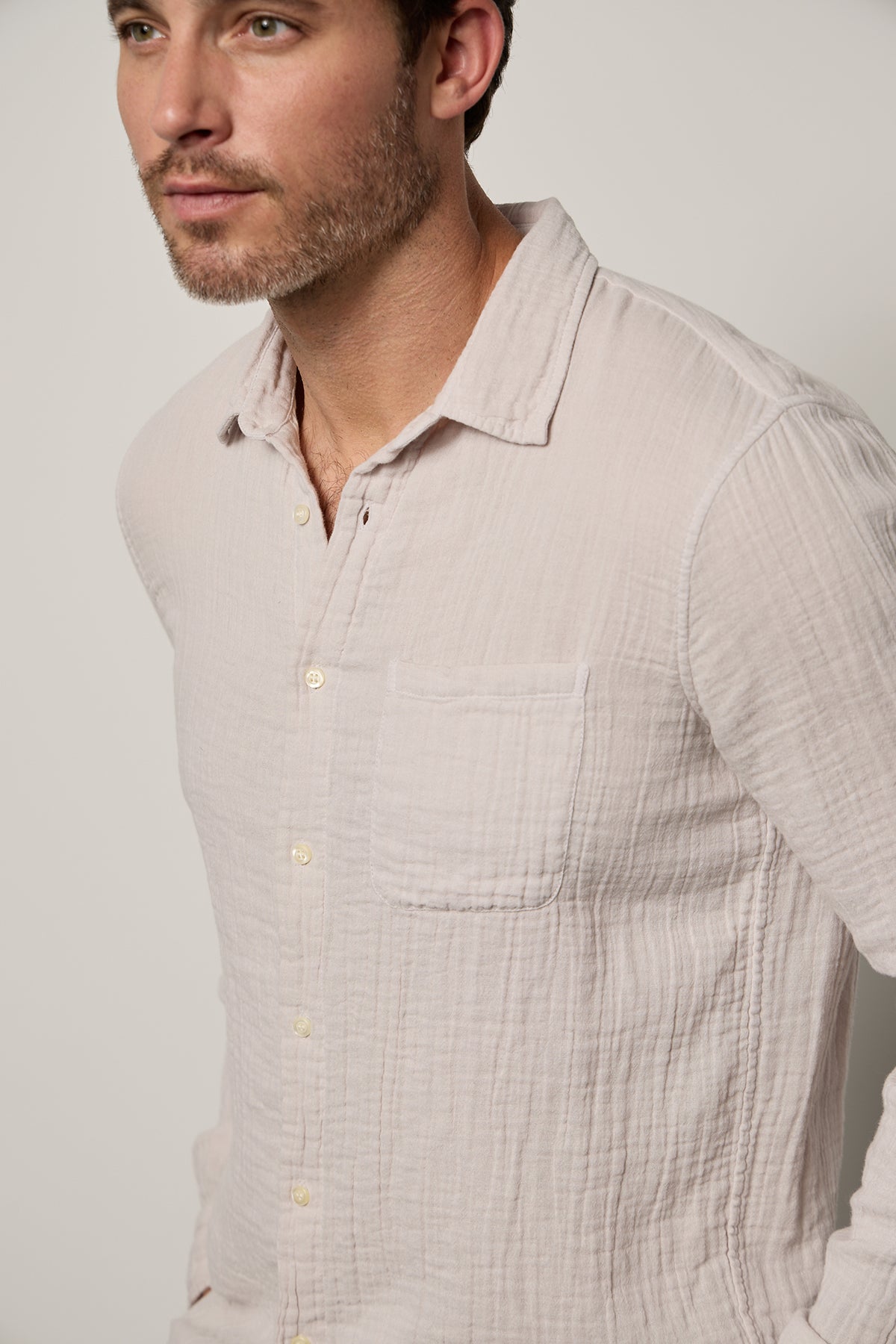 Elton Button-Up Shirt in cirrus front detail-26630101532865