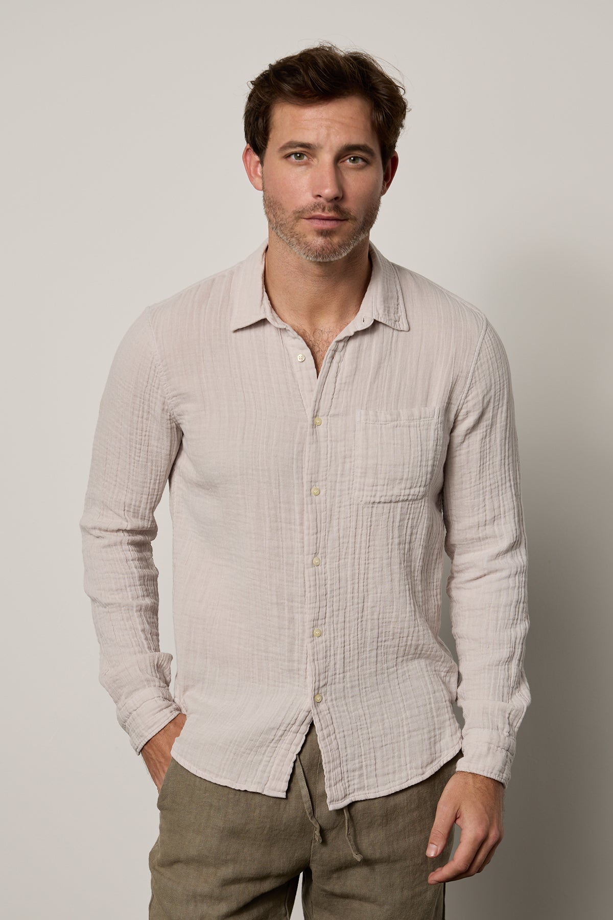   Elton Button-Up Shirt in cirrus front 