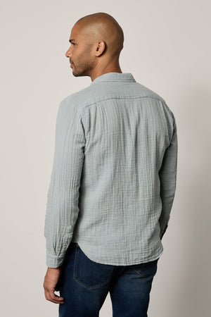 Elton Button-Up Shirt in ice blue back