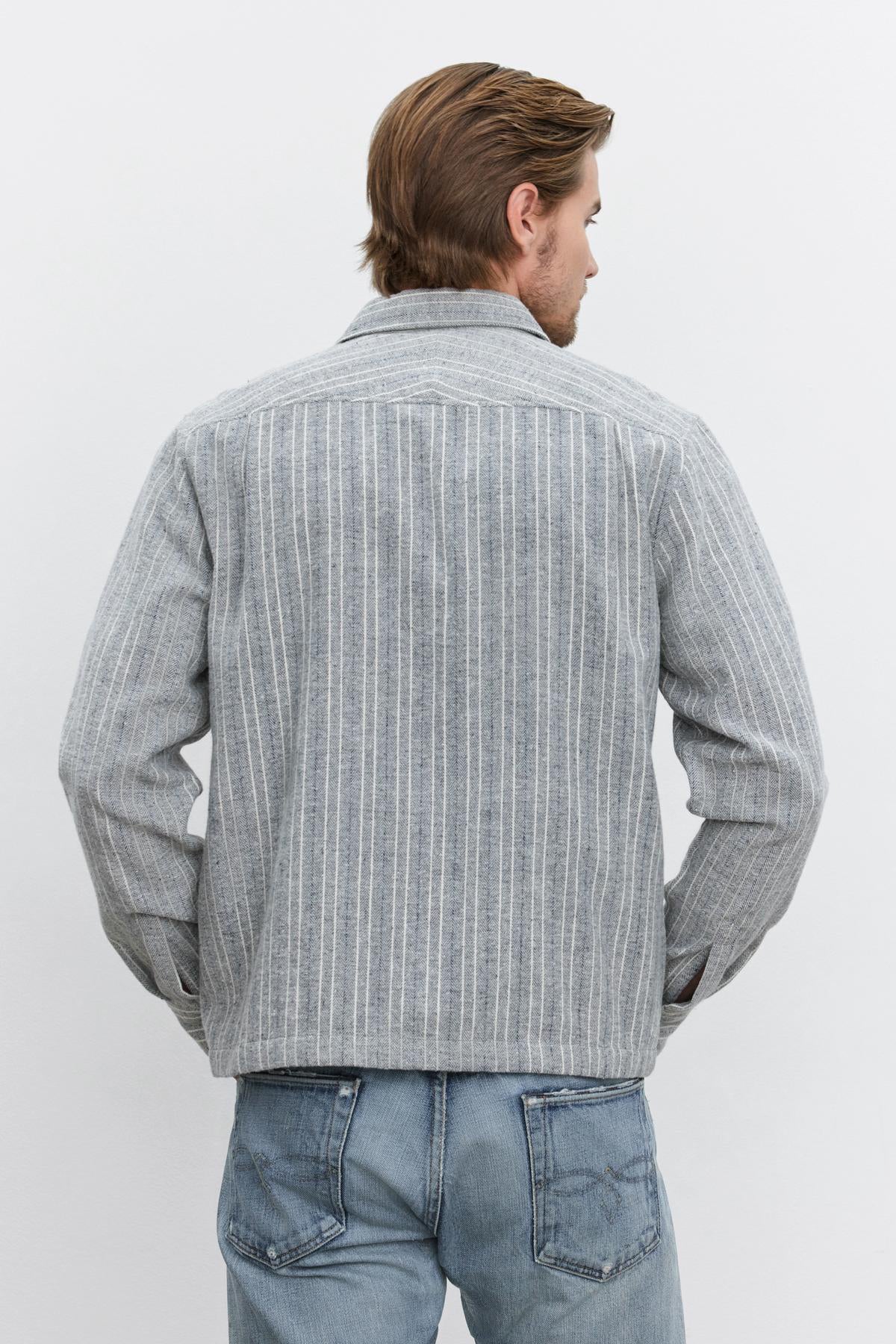 FORD TRI-BLEND BRUSHED HERRINGBONE STRIPE BUTTON-UP SHIRT – Velvet