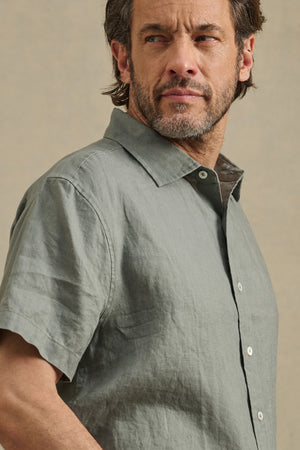 Men's Micah Linen Shirt Sand Small