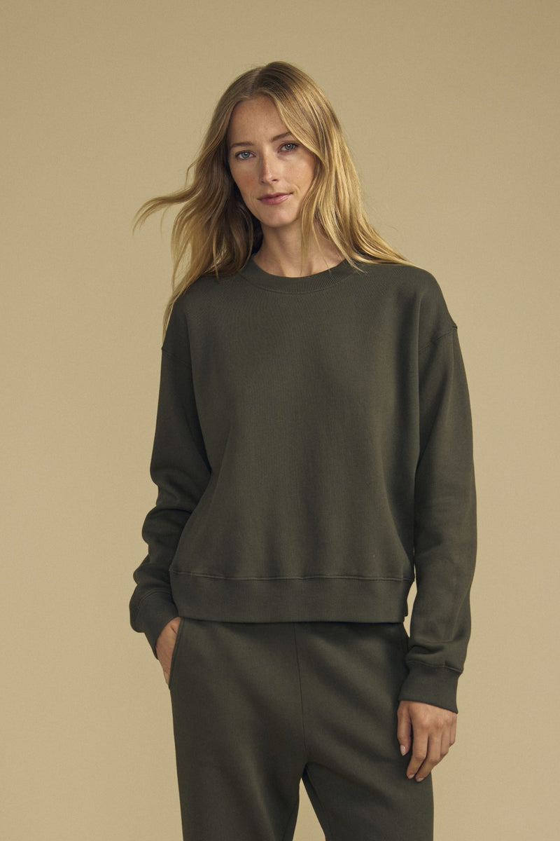YOKO COTTON FLEECE LONG SLEEVE CREW NECK SWEATSHIRT – Velvet by