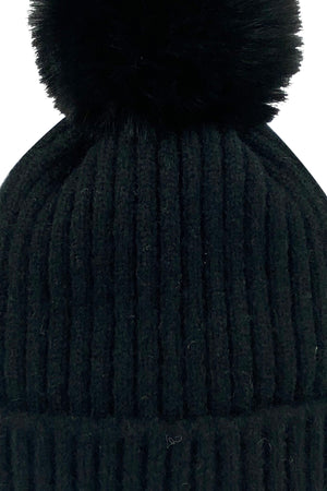 A Velvet by Graham & Spencer CITY BEANIE WITH FAUX POM.