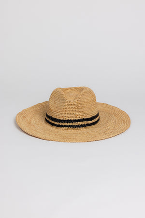 a SADONA RANCHER HAT with a black stripe, by Velvet by Graham & Spencer.