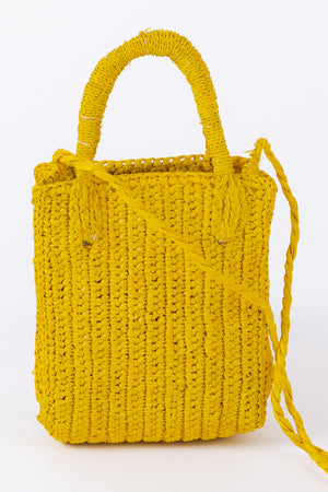 Yellow MIMI RAFFIA CROSSBODY bag with a long strap by Velvet by Graham & Spencer.