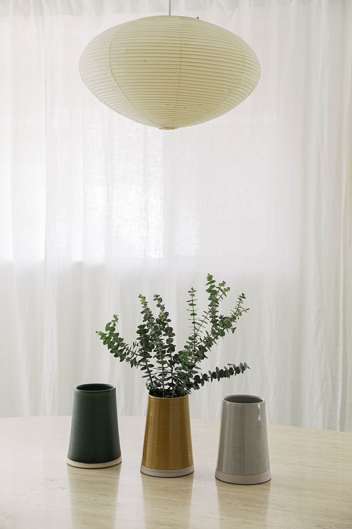 Jenny Graham Ceramic Large Vases in Wreath, Mustard, and Mist-23604853801153