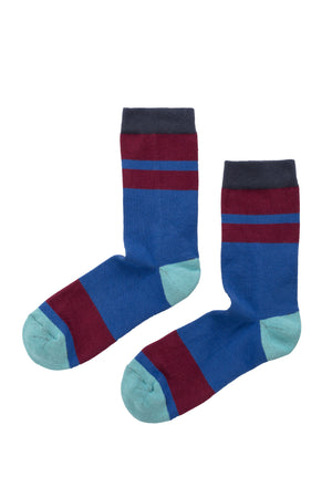 CUSHIONED STRIPED CREW SOCK BY LITTLE RIVER SOCK MILL