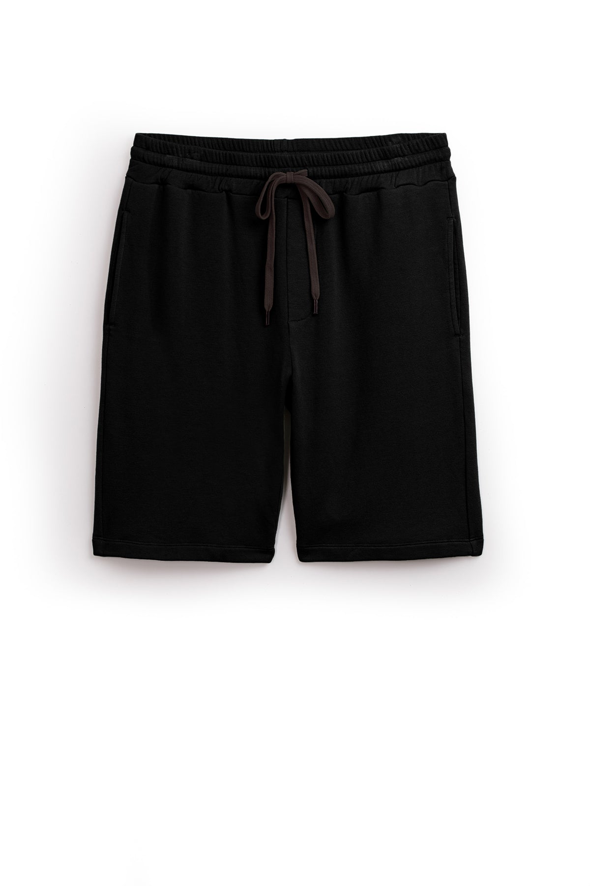A Velvet by Graham & Spencer men's ATLAS LUXE FLEECE DRAWSTRING SHORT sweat shorts with a drawstring.-25578323116225
