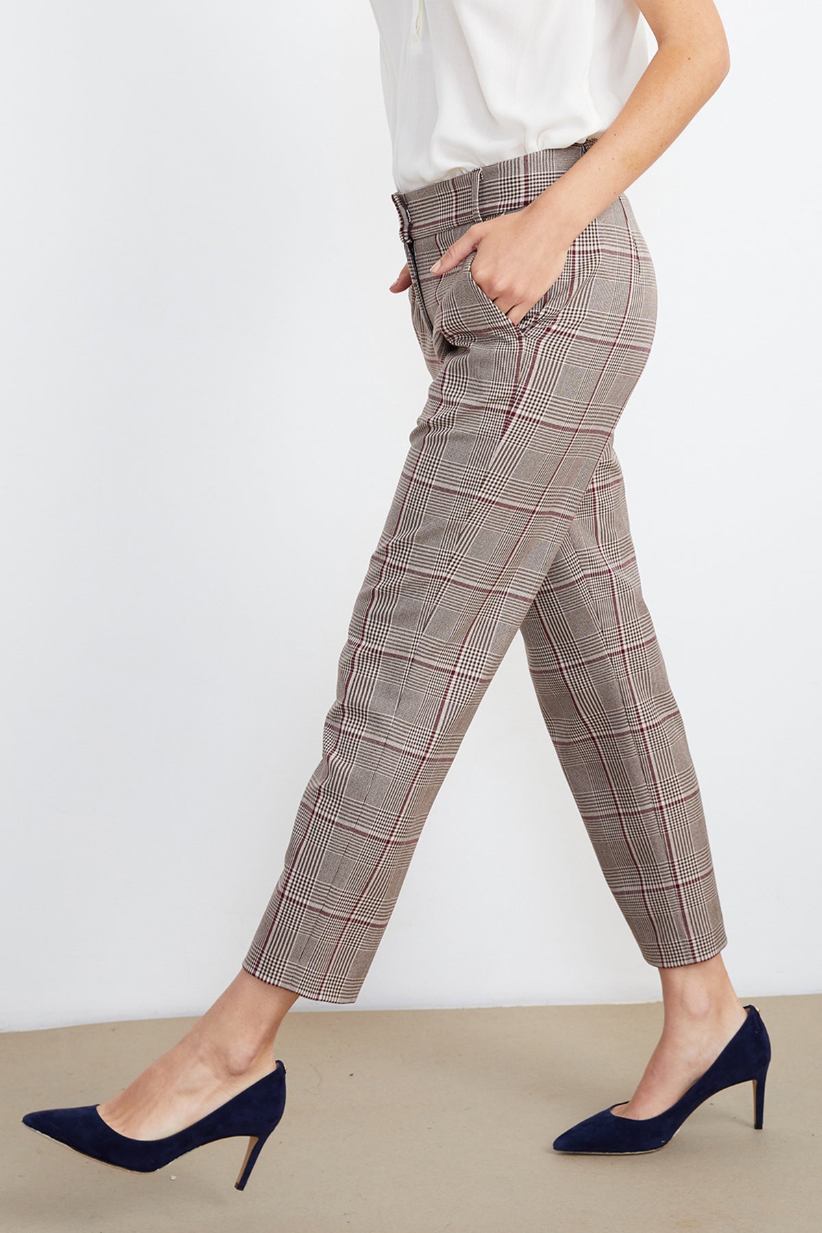 ASOS DESIGN bengaline flared suit pants in gray check - ShopStyle