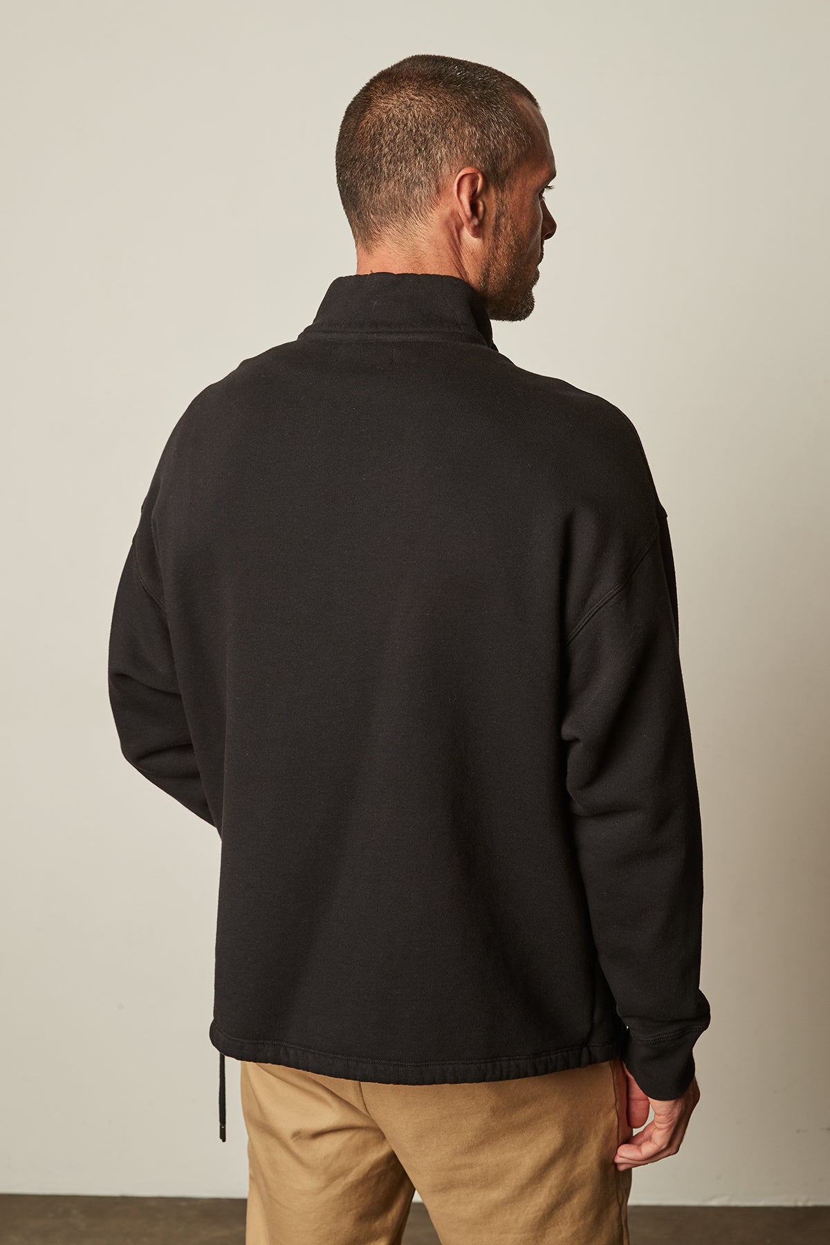   Baldwin Quarter-Zip Sweatshirt in black back 