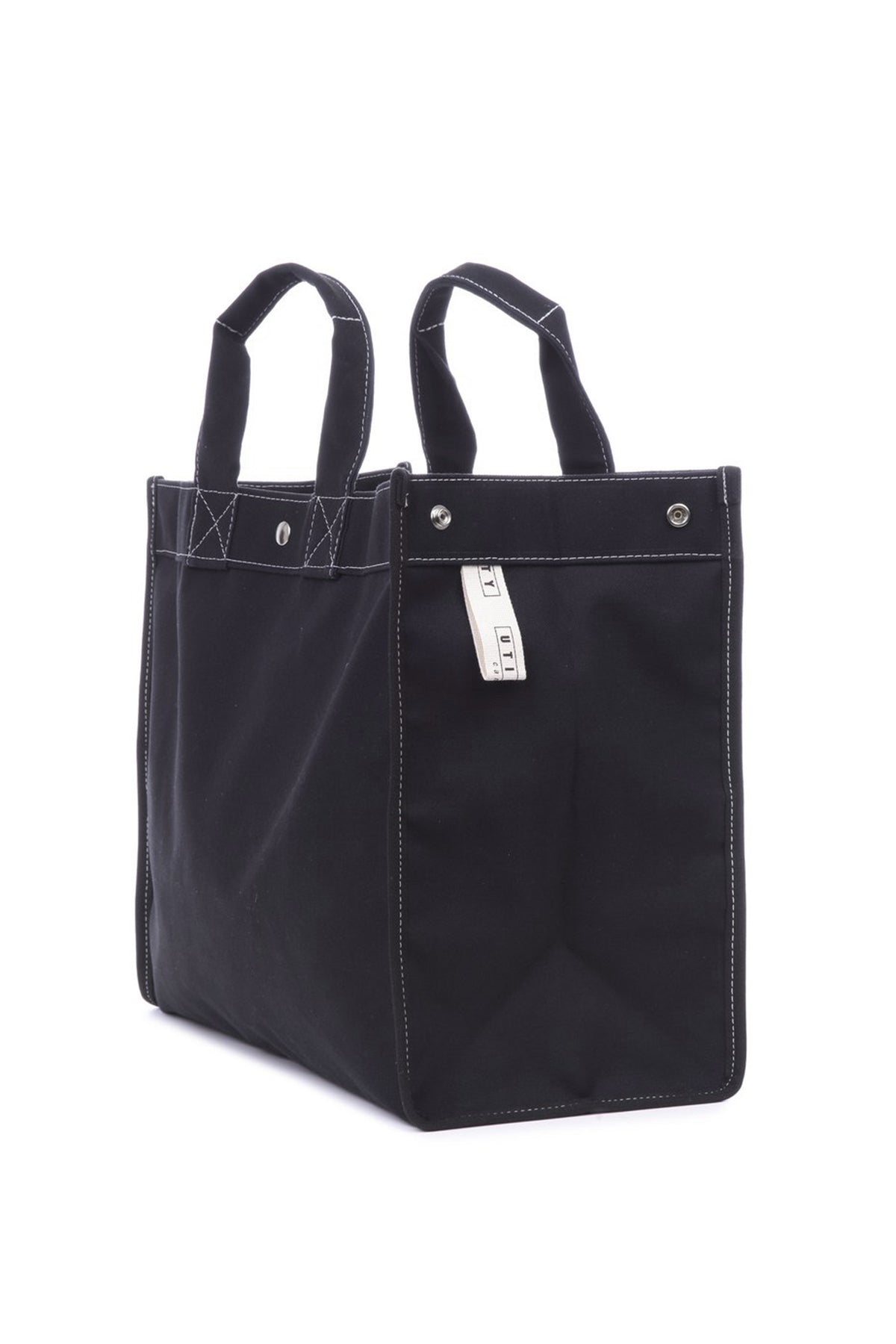 a black CLASSIC FIELD BAG BY UTILITY CANVAS tote bag with two handles by Utility Canvas.-8138765008977