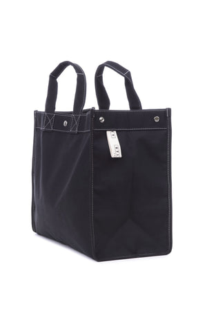 a black CLASSIC FIELD BAG BY UTILITY CANVAS tote bag with two handles by Utility Canvas.