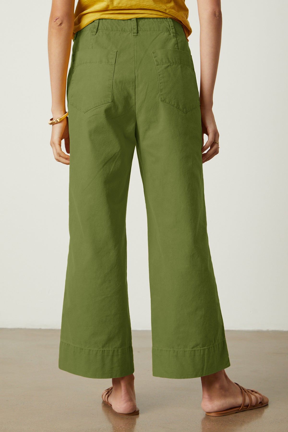 Mya Pant in soft army green color back-25954630140097