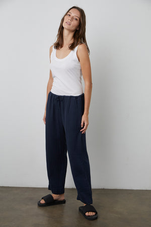 Franny Pant Shadow Mossy Tank White Front
