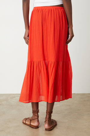 Mckenna Tiered Skirt in bright cardinal red back