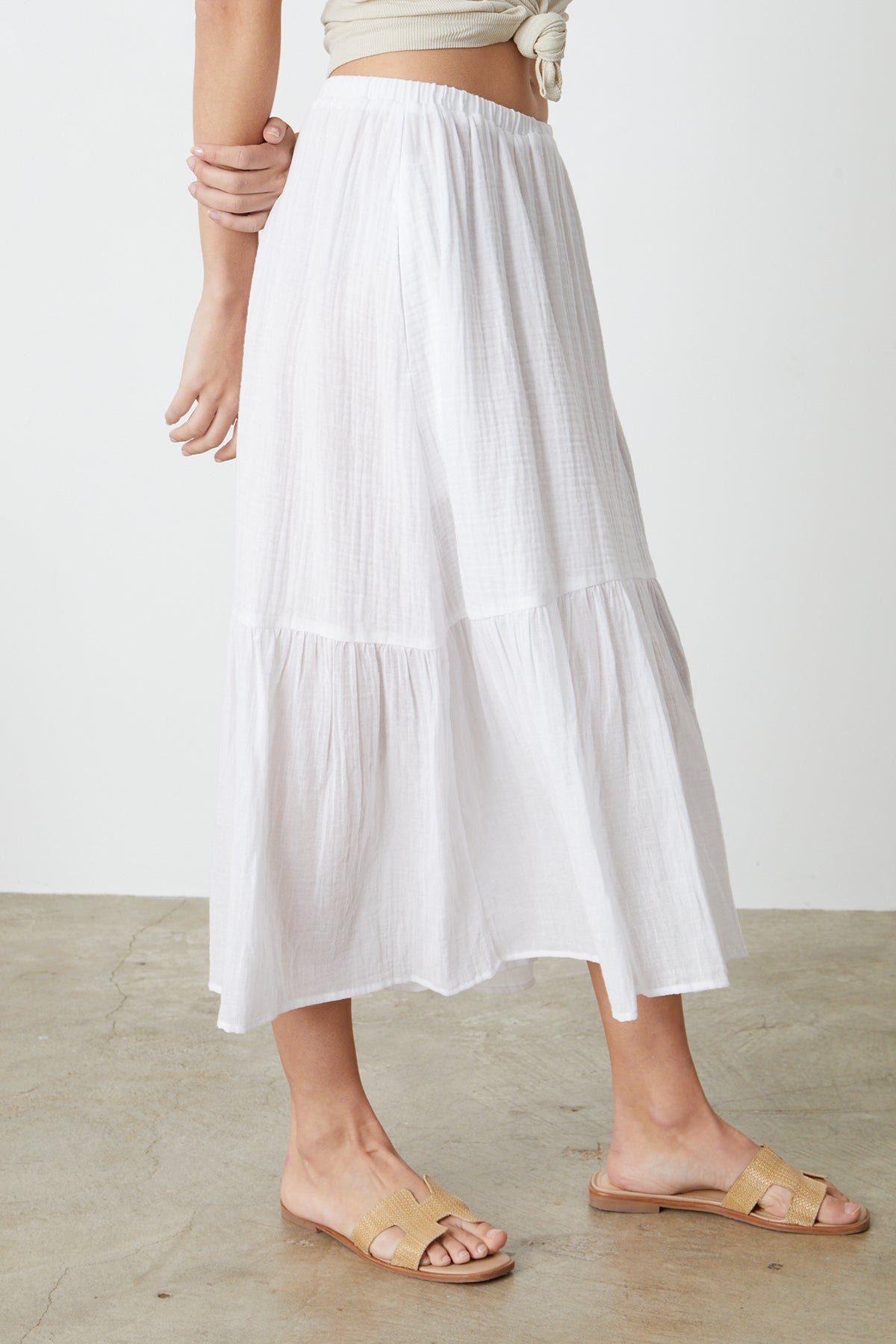 Mckenna Tiered Skirt in white side-26255713665217