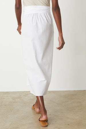 Leena Skirt with tie in front white back