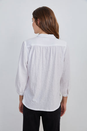 DAYNA 3/4 SLEEVE BUTTON-UP BLOUSE