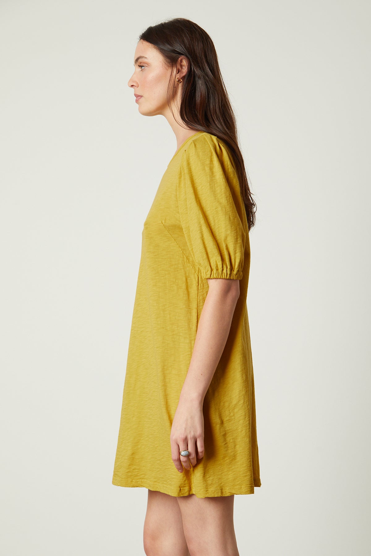 Meghan Dress in buttercup with puff sleeves side-26022634455233