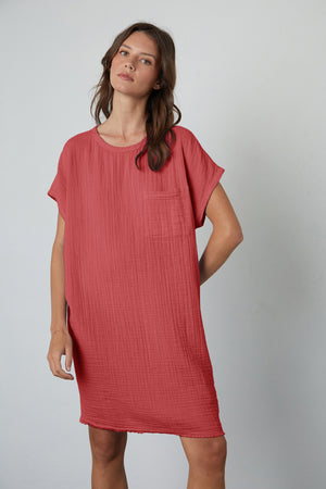 Hannah Boho Red Tunic Dress