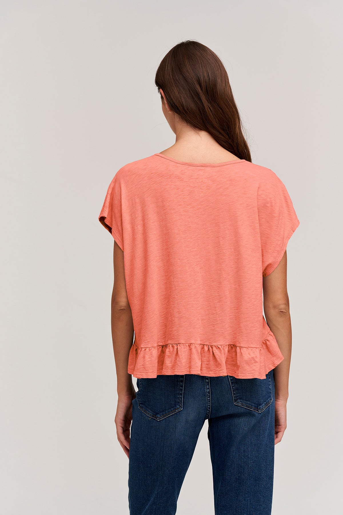   Rhye V-Neck Tee Grapefruit Back 