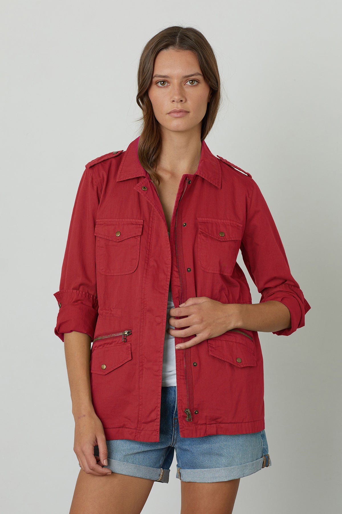  Ruby Jacket Red with Natalie Short Front 