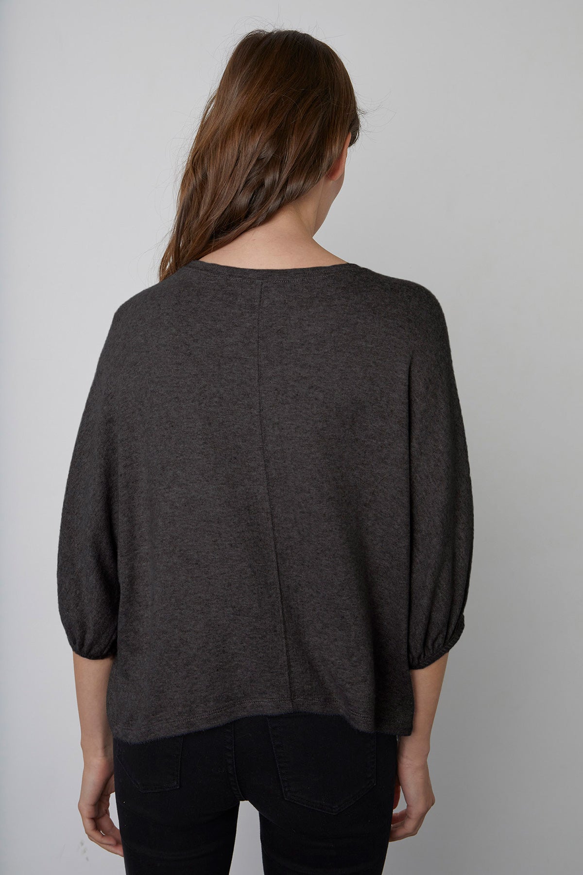   Makayla Crew Neck Pullover in anthracite back 