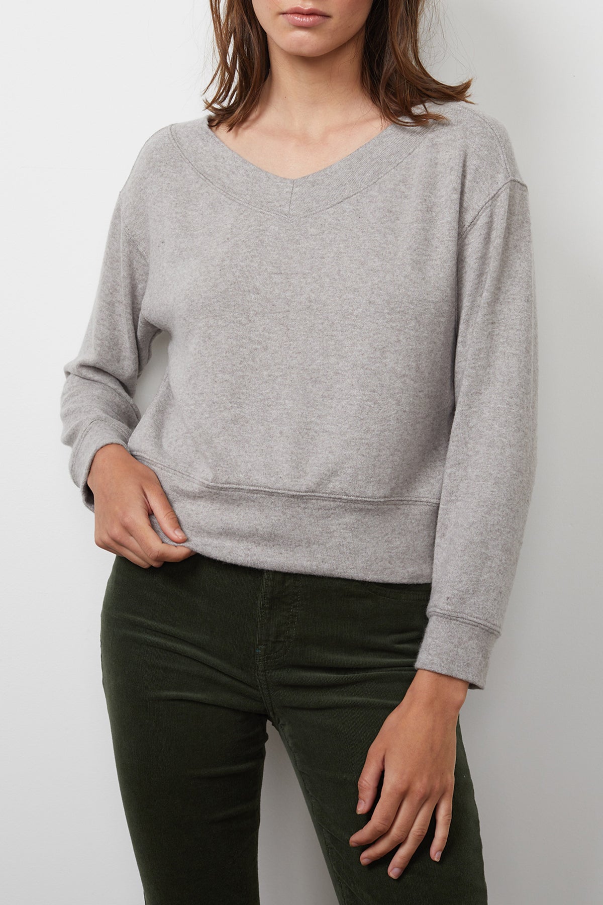 Sloe Cropped Sweater Grey-24782651162817
