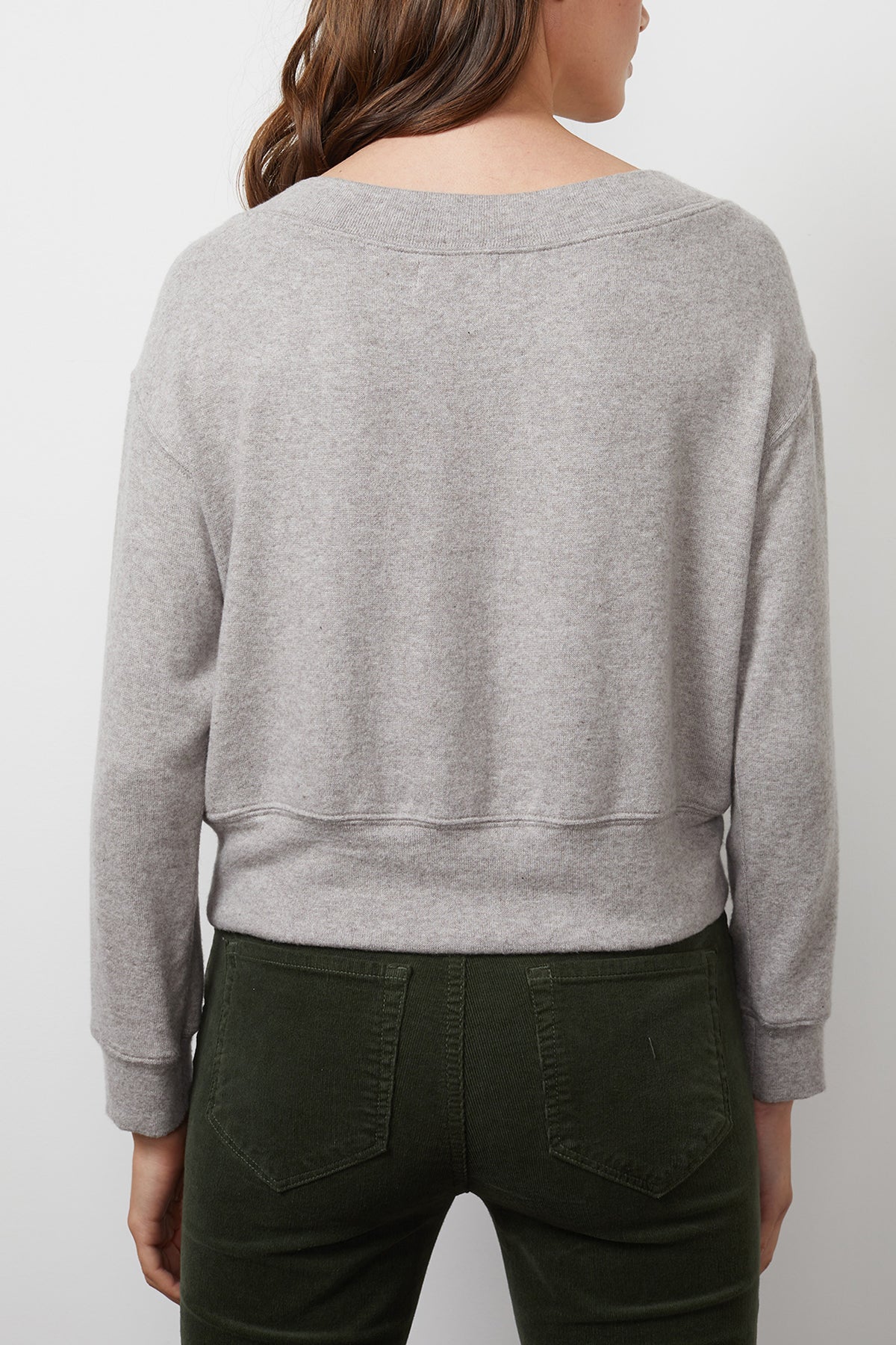 Sloe Cropped Sweater Grey Back-24782651228353