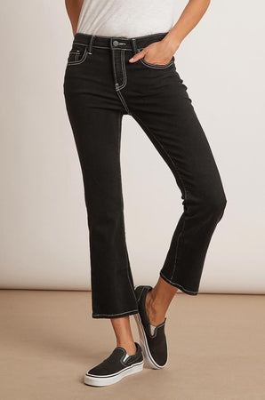 KAIA MID RISE CONTRAST STITCHING CROP JEAN