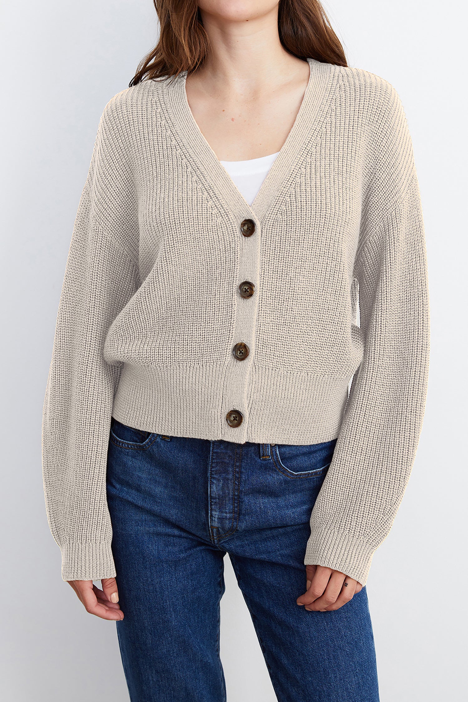   riley cardigan oat front 