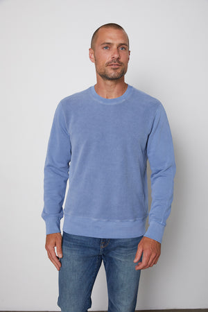 Jayden french terry sweatshirt chambray front