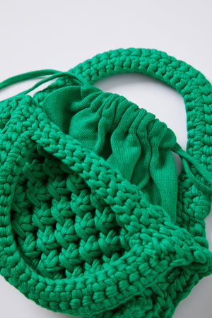 Bennie Crochet Bag in clover detail
