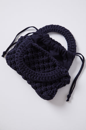 Bennie Crochet Bag in navy detail