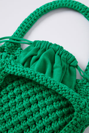 Penny Crochet Bag in clover detail