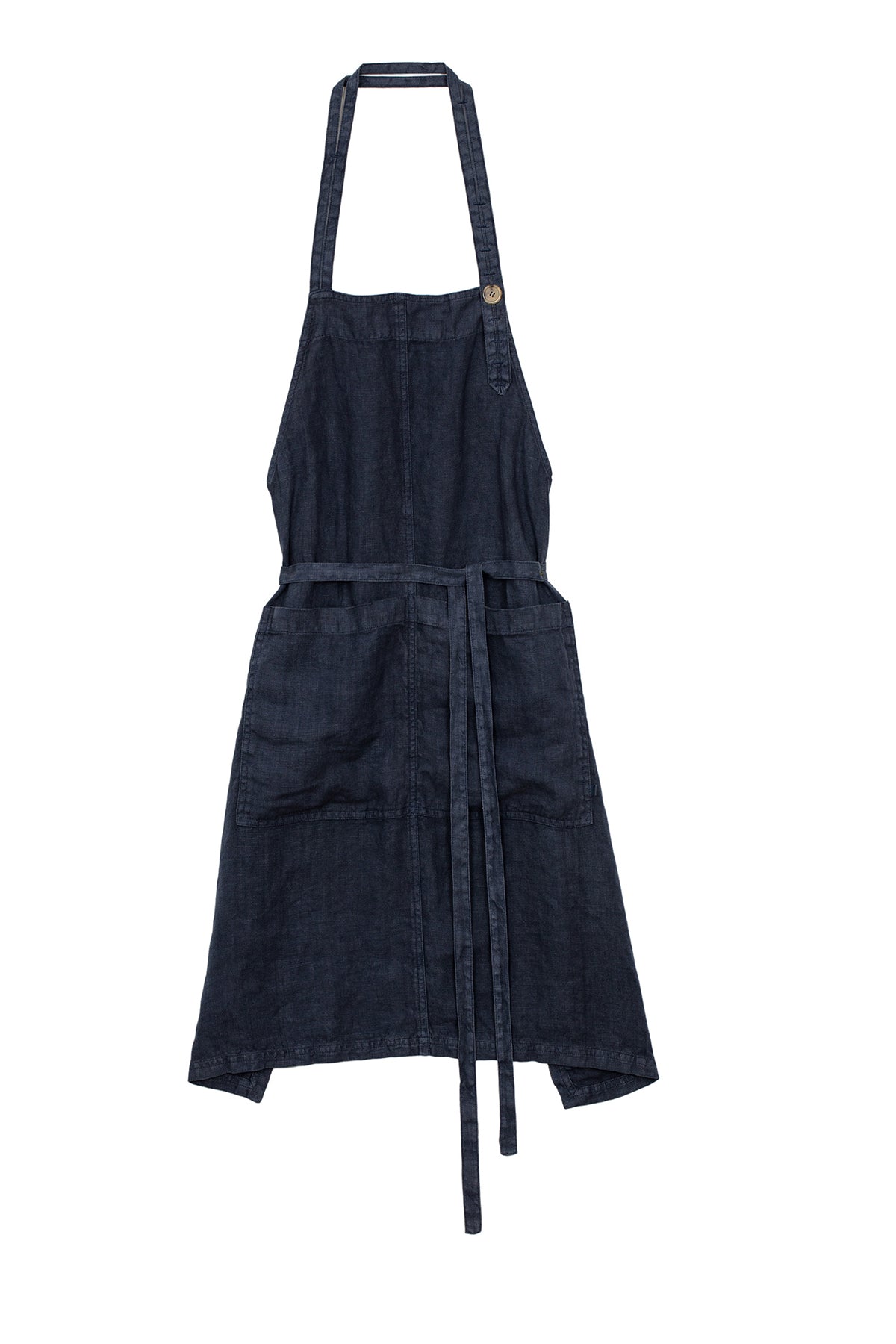   Linen apron - indigo with adjustable neck strap by Jenny Graham Home. 