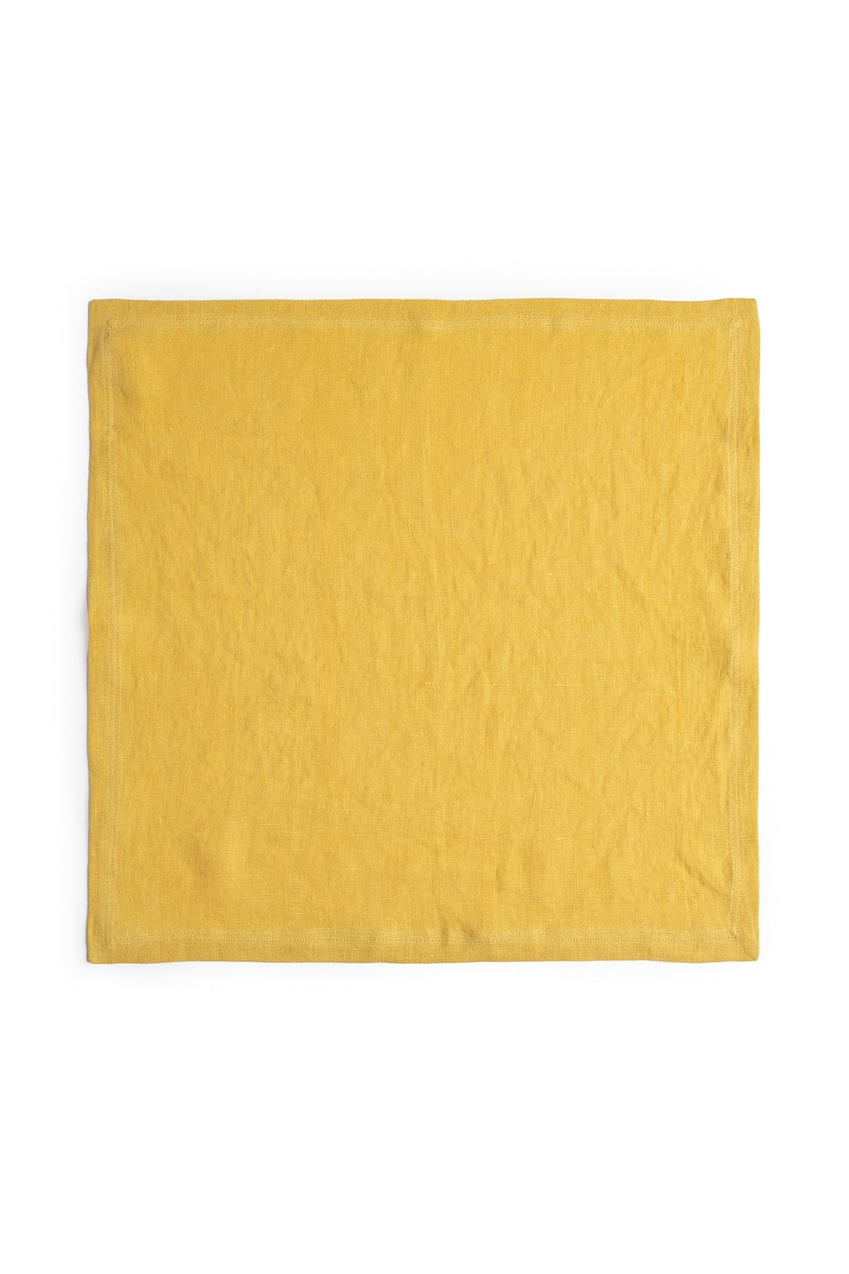   Yellow elegant LINEN NAPKIN isolated on a white background by Jenny Graham Home. 
