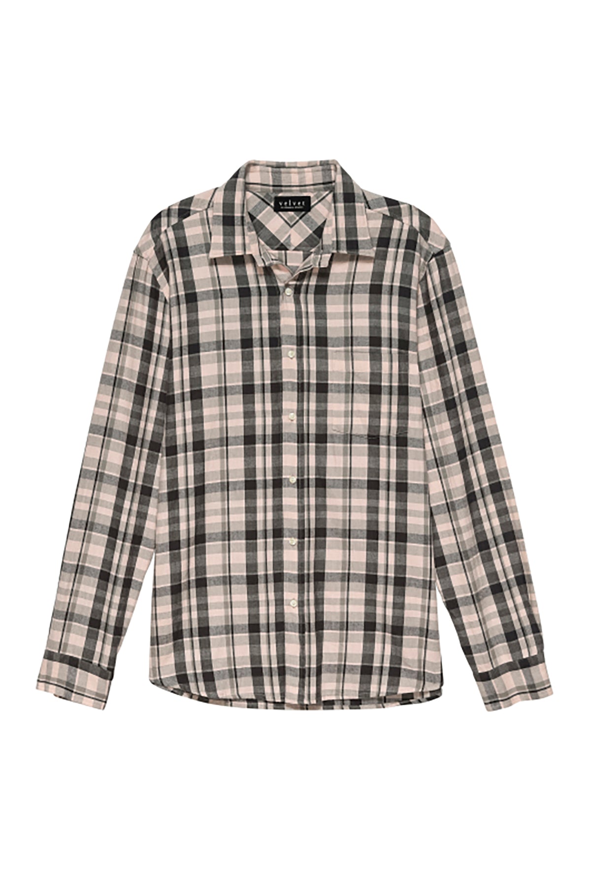   a LEONARD PLAID BUTTON-UP SHIRT in black and white by Velvet by Graham & Spencer. 
